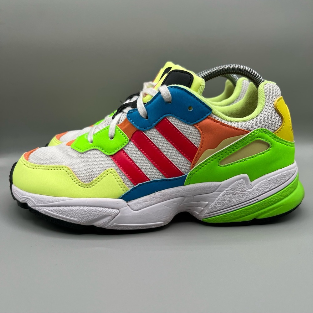 adidas Kids Neon Multicolor Sneakers - White, Neon Green, Yellow, Red, Blue - Picture 3 of 7